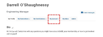 ASABE Engage Communication Settings My Account Button ASABE Engage Communication Settings My Account Button