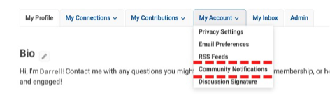 ASABE Engage Communications Community Notifications