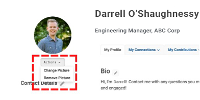 ASABE Engage Profile Actions ASABE Engage Profile Actions