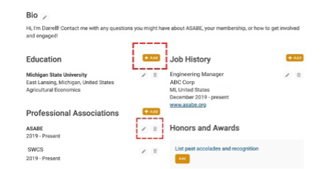 ASABE Engage Profile Biographical Information