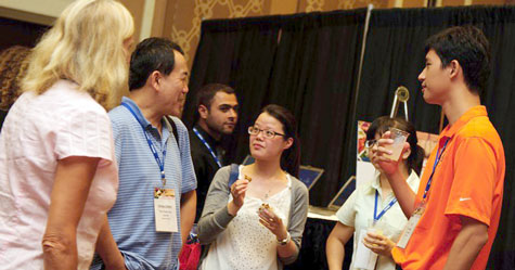 AIM Attendees in Conversation